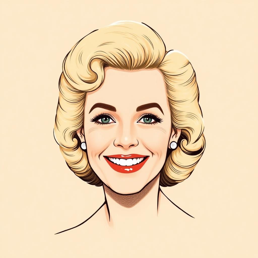 Illustrated portrait of Doris Day