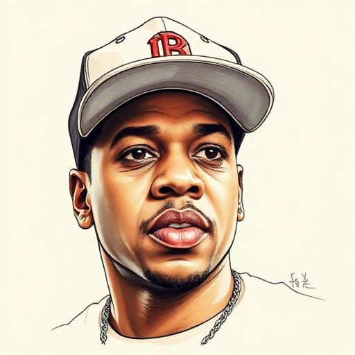 Illustrated portrait of Jay-Z