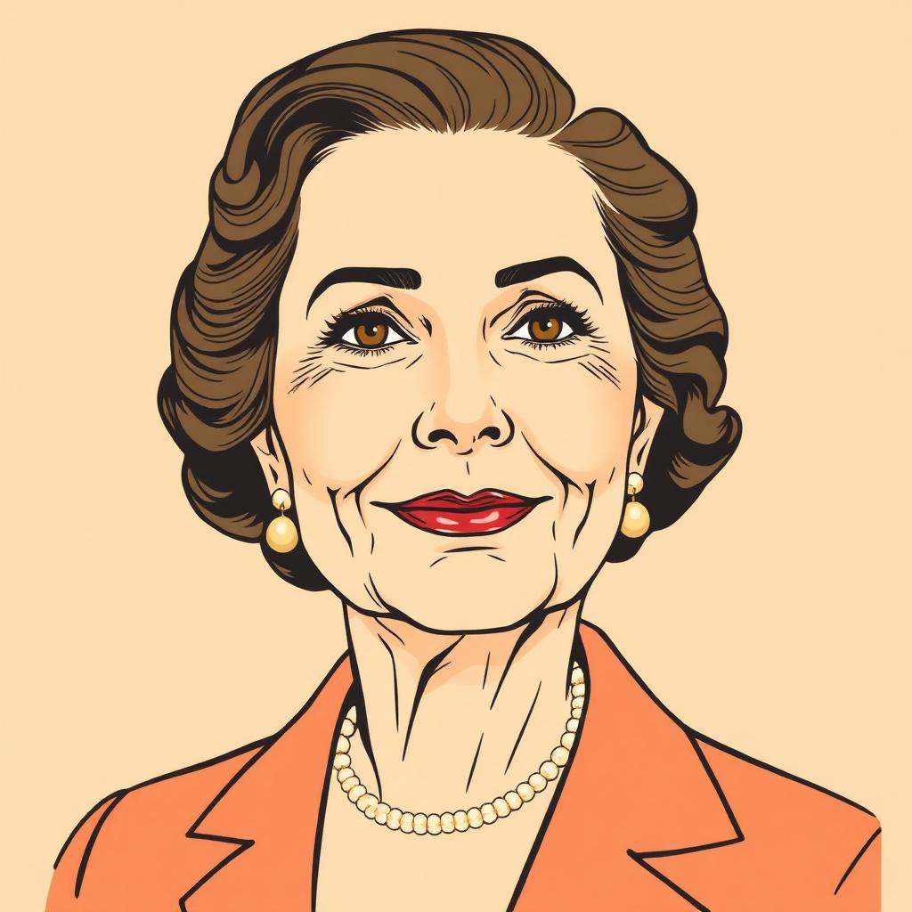 Illustrated portrait of Estée Lauder