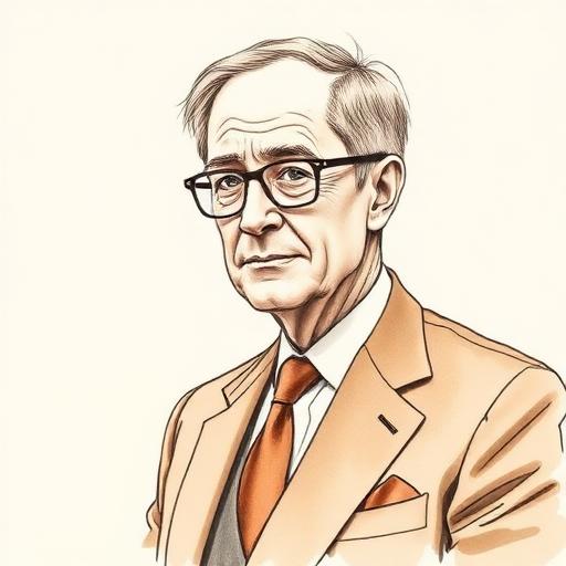 Illustrated portrait of John Templeton