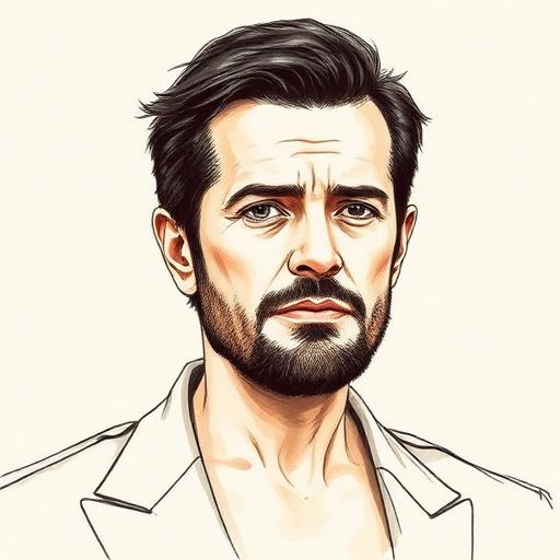 Illustrated portrait of Gianni Versace